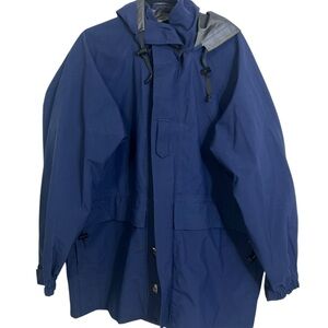 Propper Parka Mens XL Blue Gore-Tex Foul Weather II Hooded Waterproof Coat USA